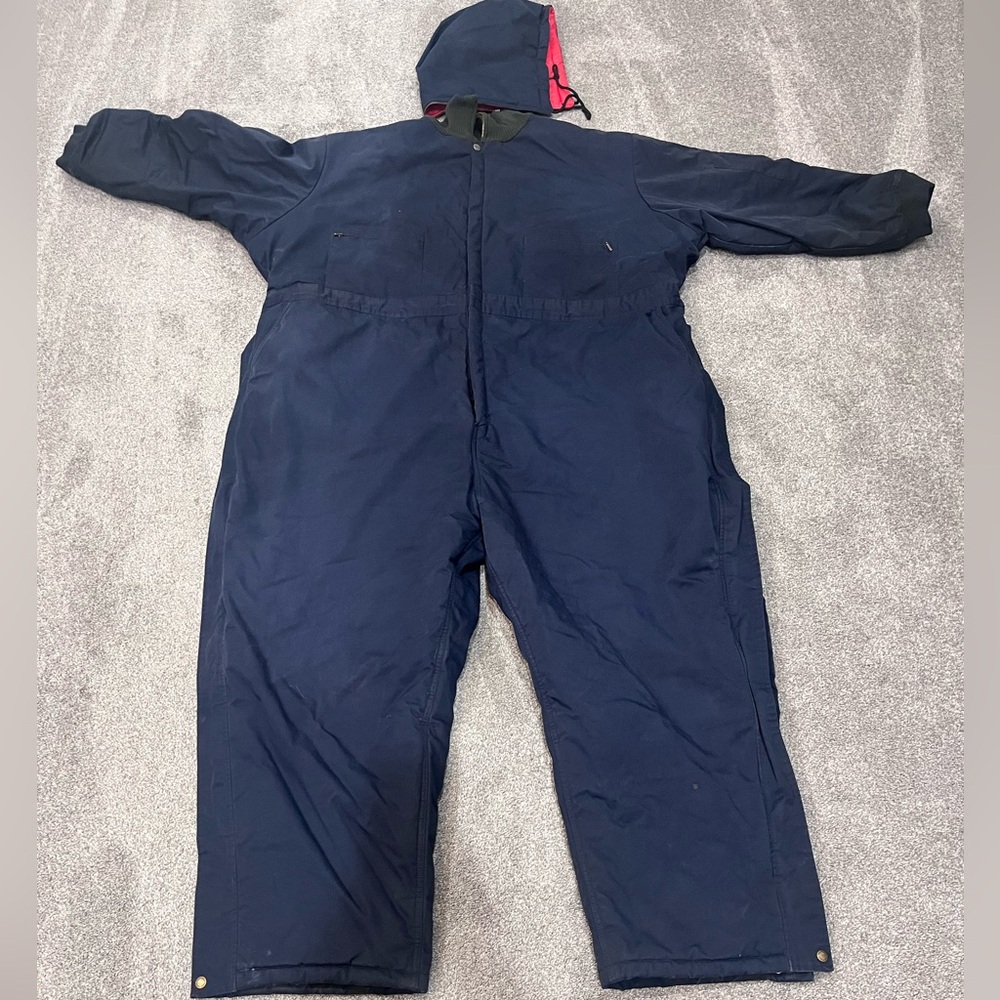 Men's Navy Insulated Coveralls Work Suit - Size 5XL - Picture 2 of 16